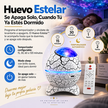 Huevo Estelar™ — Proyector de Galaxia con Altavoz Bluetooth para Dormir Mejor