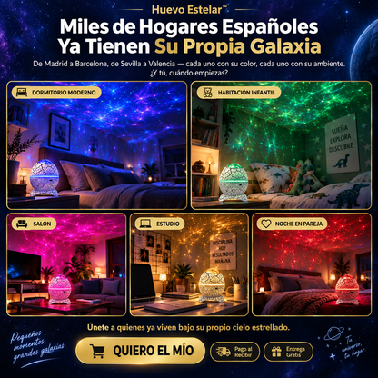 Huevo Estelar™ — Proyector de Galaxia con Altavoz Bluetooth para Dormir Mejor