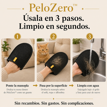 PeloZero™ — Manopla Reutilizable que Elimina el Pelo de Mascota al Instante
