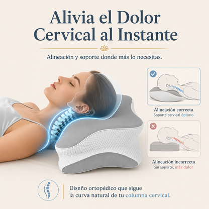 Cervatta™ — Almohada Mariposa de Soporte Cervical Profundo
