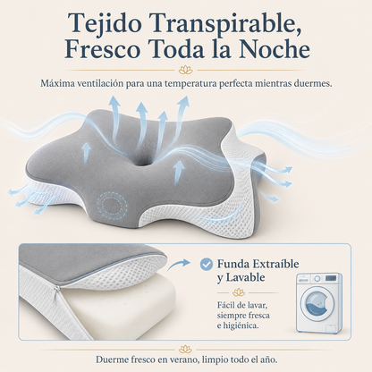 Cervatta™ — Almohada Mariposa de Soporte Cervical Profundo
