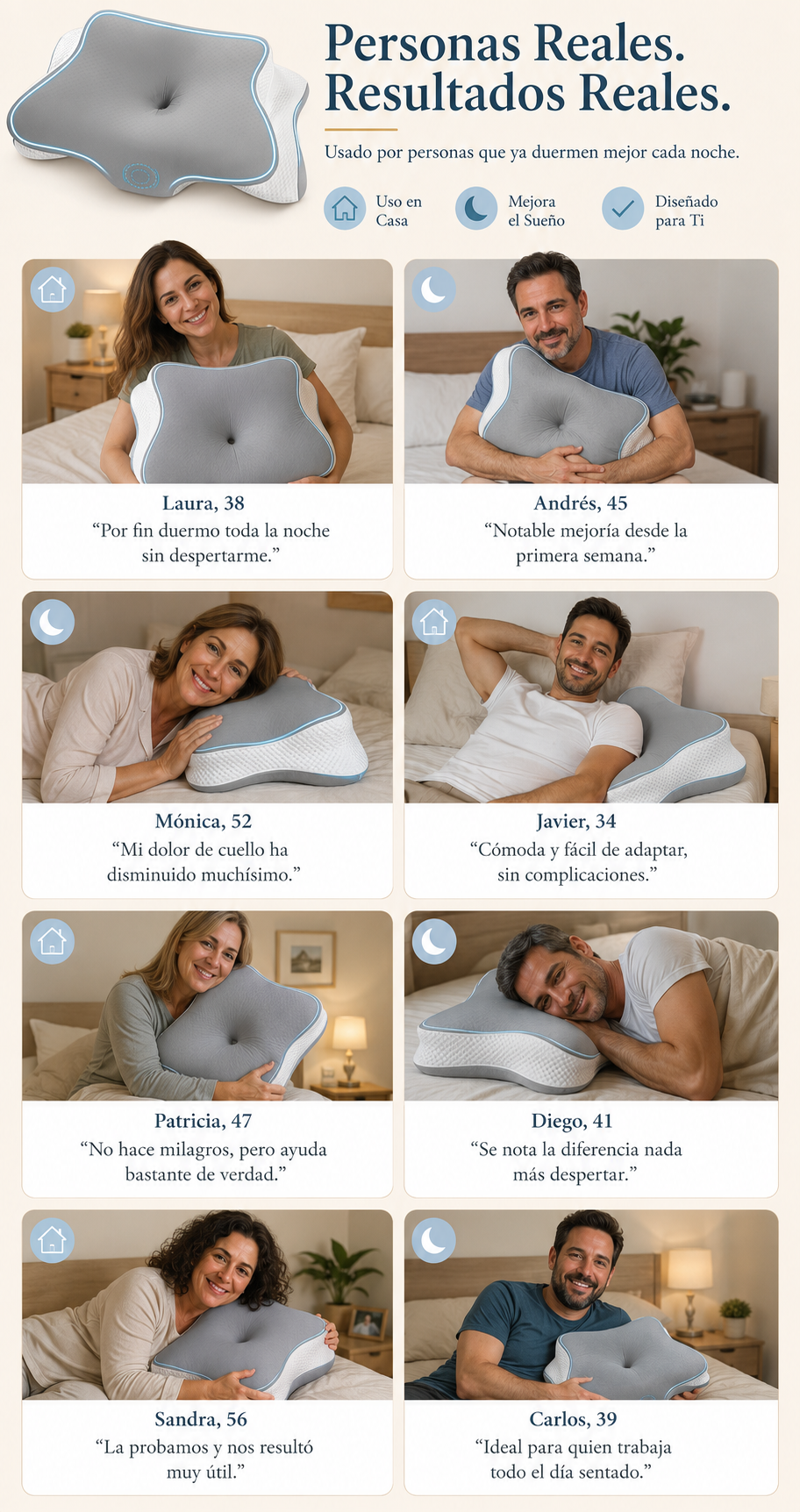 Cervatta™ — Almohada Mariposa de Soporte Cervical Profundo