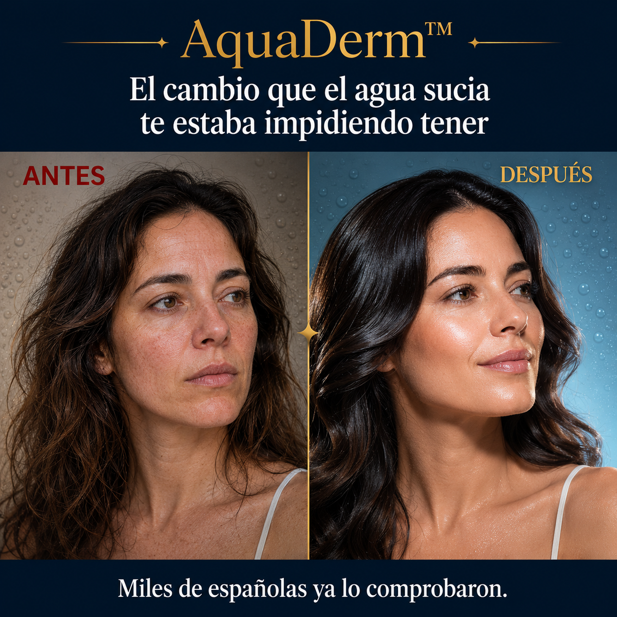 AquaDerm™ — Cabezal Filtrador de Alta Presión para Piel Hidratada y Cabello Brillante