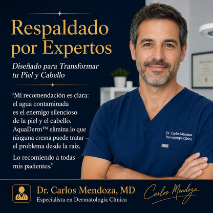 AquaDerm™ — Cabezal Filtrador de Alta Presión para Piel Hidratada y Cabello Brillante