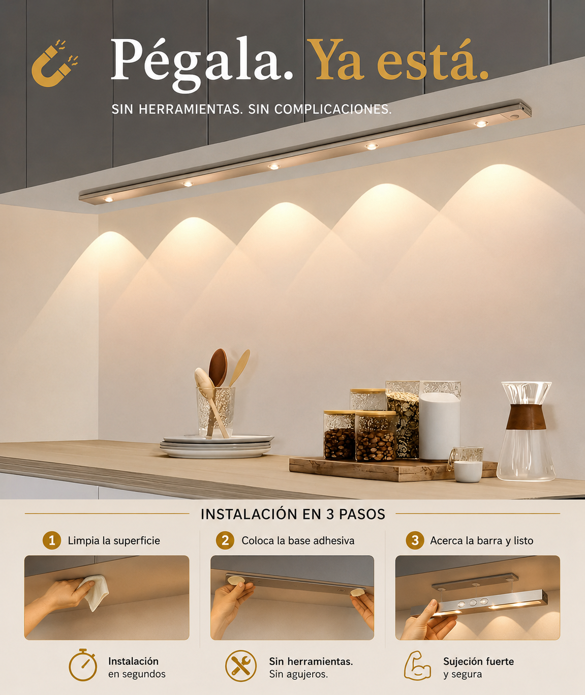 LumiSense™ — Barra LED Inteligente com Sensor de Movimento 60Cm