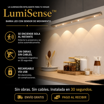 LumiSense™ — Barra LED Inteligente com Sensor de Movimento 60Cm