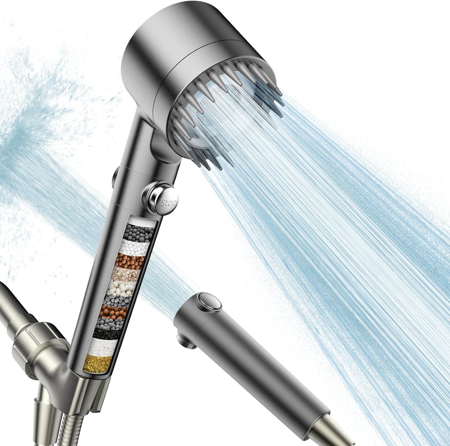 AquaDerm™ — Cabezal Filtrador de Alta Presión para Piel Hidratada y Cabello Brillante