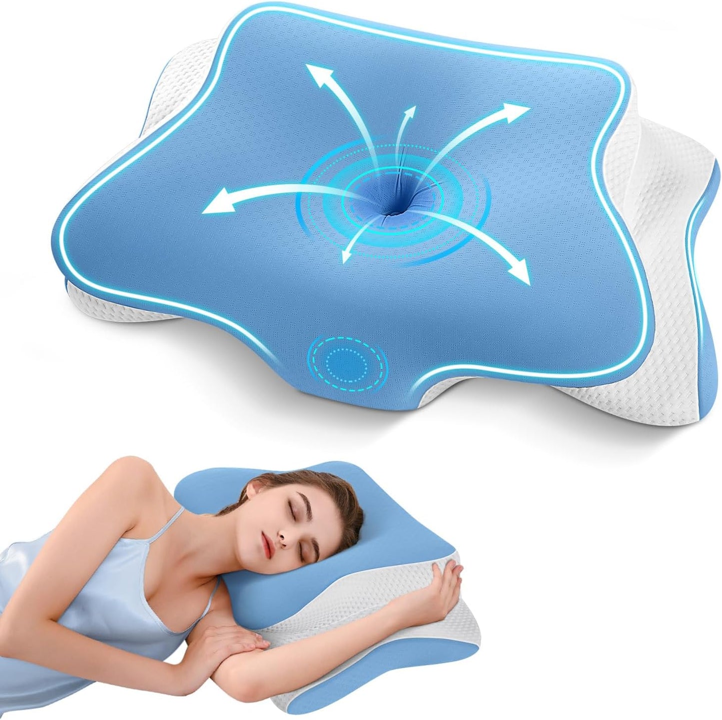 Cervatta™ — Almohada Mariposa de Soporte Cervical Profundo