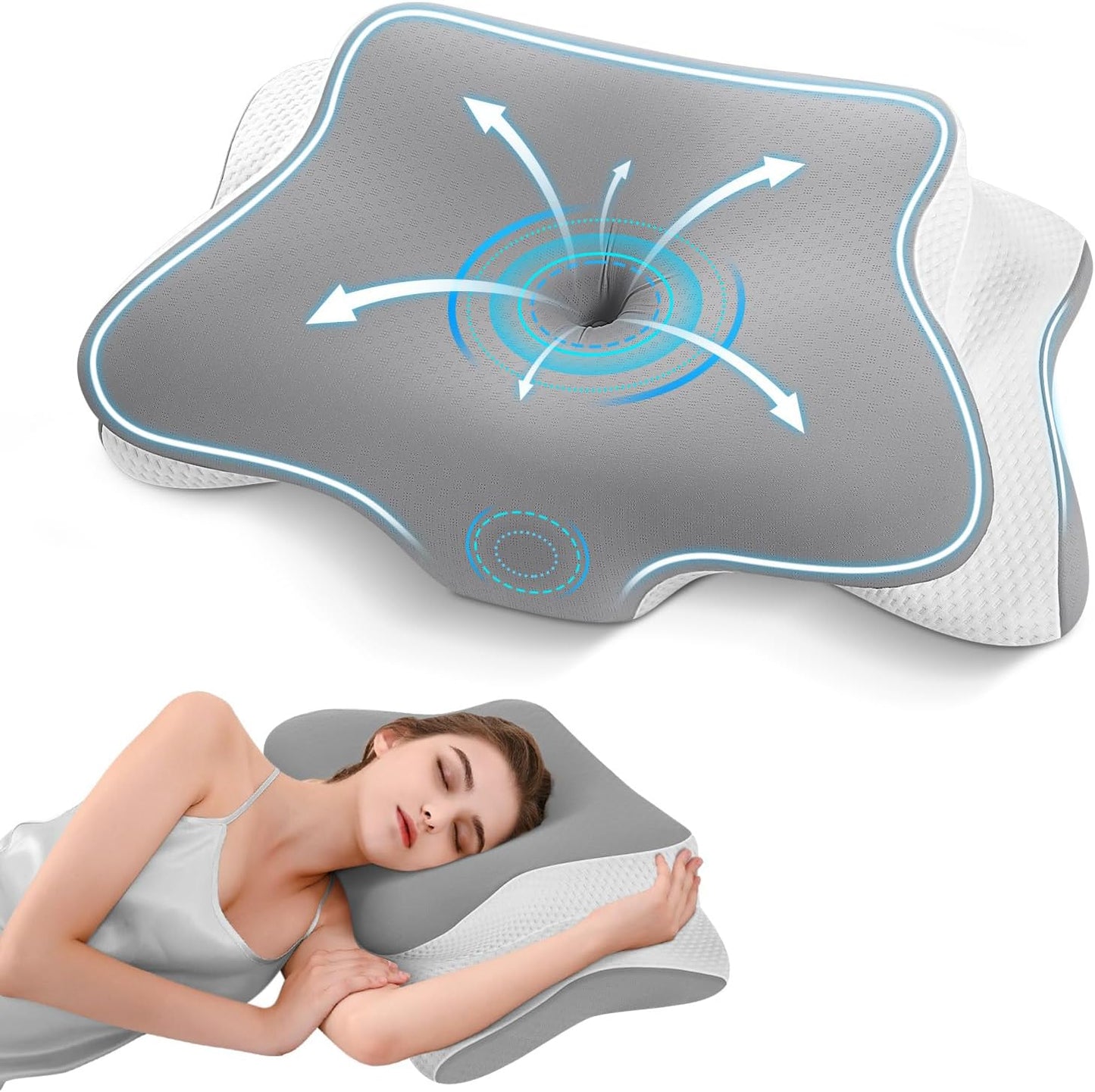 Cervatta™ — Almohada Mariposa de Soporte Cervical Profundo